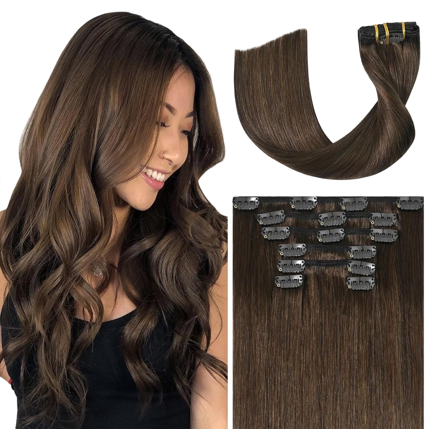Ukira Brown 22" Remy Clip-Ins