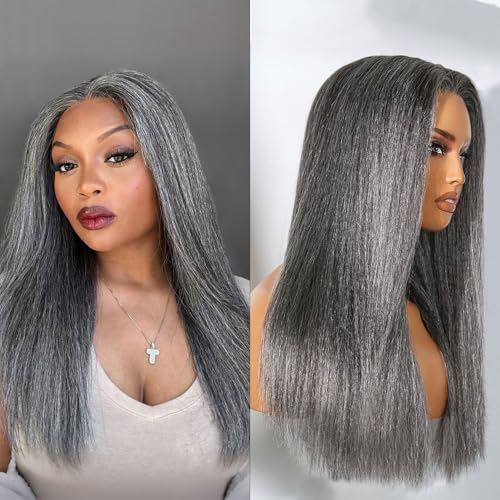 LUVME 14" Grey Salt & Pepper Bob