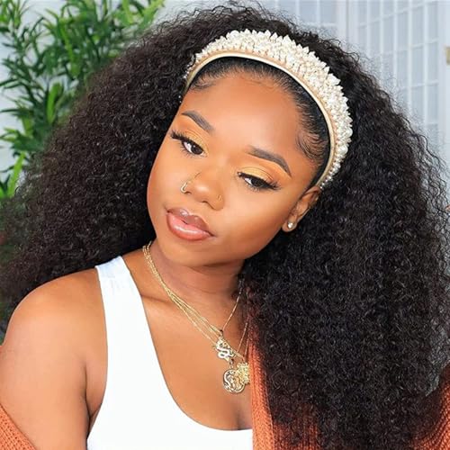 Kinky Curly Headband Wig 180% Density