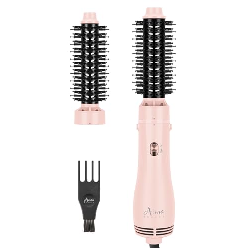 Hair Dryer Brush Blow Dryer Brush in one, Aima Beauty 1.25'' Round Brush Blow Dryer Ionic Hot Air Brush Styler Volumizer with Ceramic Coating & Tufted Bristles for Smooth and Shiny Blowout, Pink