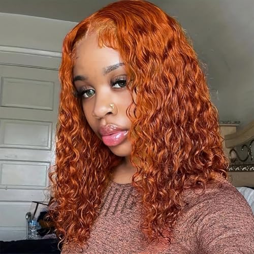 Ginger Orange Deep Wave Bob 14"