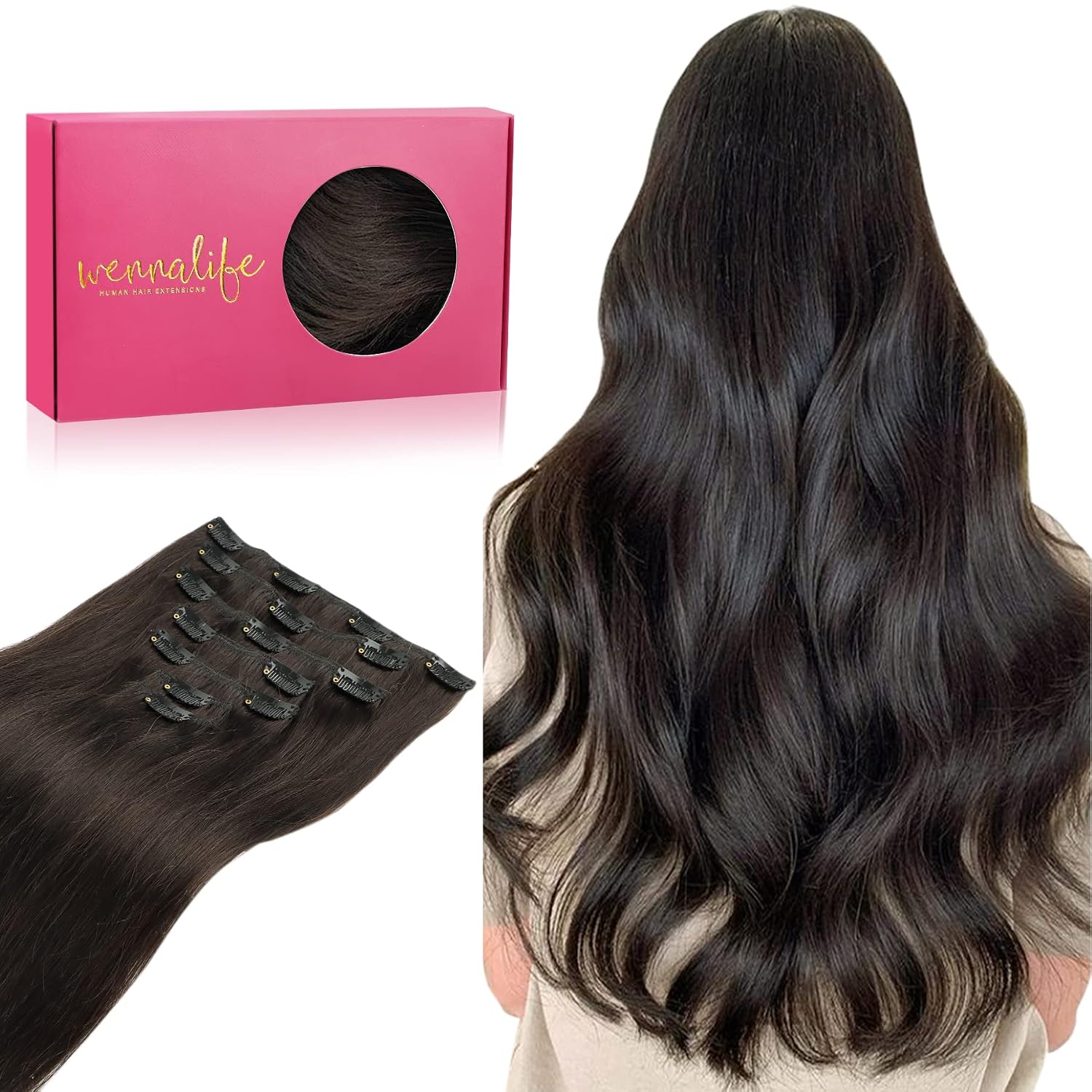 Wennalife Dark Brown Clip-Ins