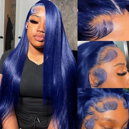 30 Inch Dark Blue 13x4 HD Lace Frontal