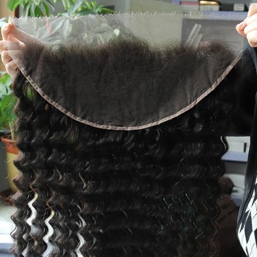 BEEOS 13x6 SKINLIKE Real HD Lace Frontal, Deep Wave Human Hair Bleached Knots Pre-Plucked 0.10mm Ultra-thin Invisible HD Lace 22 Inch