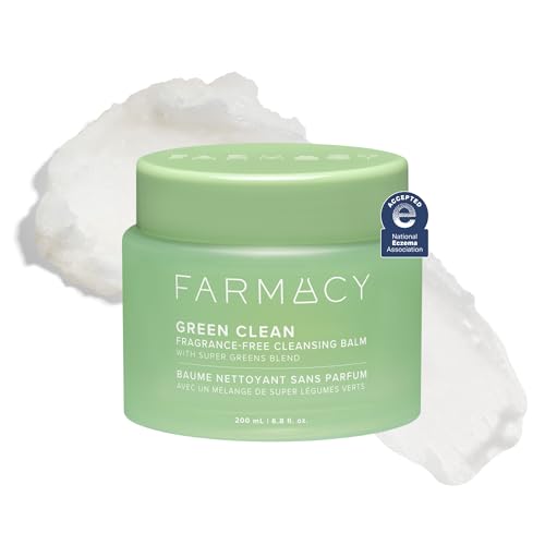 Farmacy Makeup Remover Cleansing Balm - Green Clean Waterproof Makeup Remover + Oil Based Cleanser - Newly Formulated Double Cleanser with Plant Based Waxes + Upcycled Moringa (200ml)