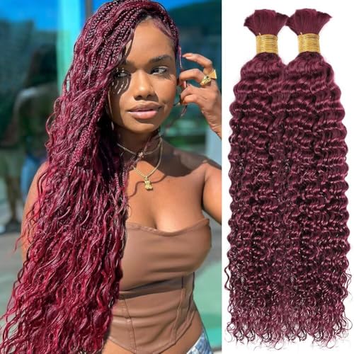 Human Braiding Hair 18 Inch Burgundy