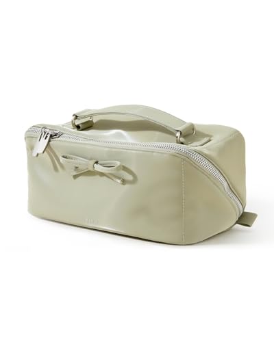 EACHY Travel Makeup Bag,Large Capacity Cosmetic Bags for Women,Waterproof Portable Pouch Open Flat Toiletry Bag Pattern Makeup Bag