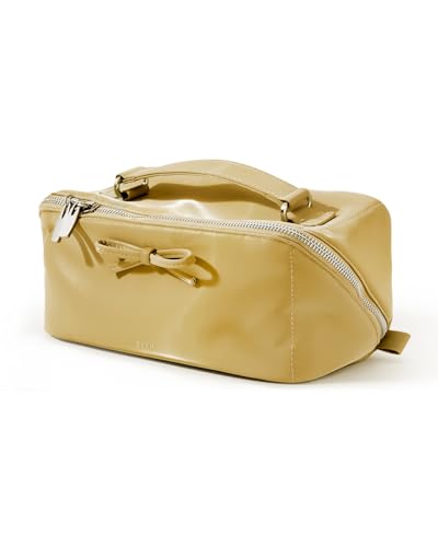 EACHY Travel Makeup Bag,Large Capacity Cosmetic Bags for Women,Waterproof Portable Pouch Open Flat Toiletry Bag Pattern Makeup Bag