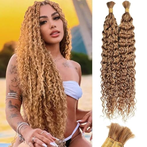 Boho Braids Blonde Water Wave Hair Extensions - 22 Inch, 100g, No Weft, 2 Braids Per Pack 27 Curly