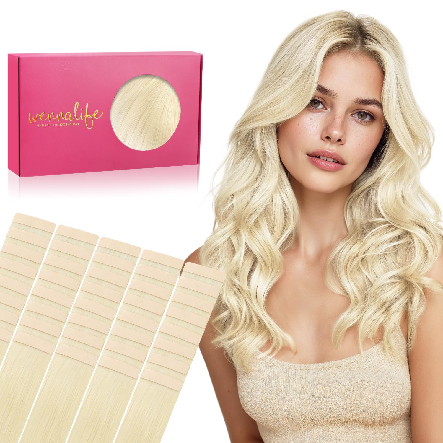 WENNALIFE 40pcs 16" Platinum Blonde