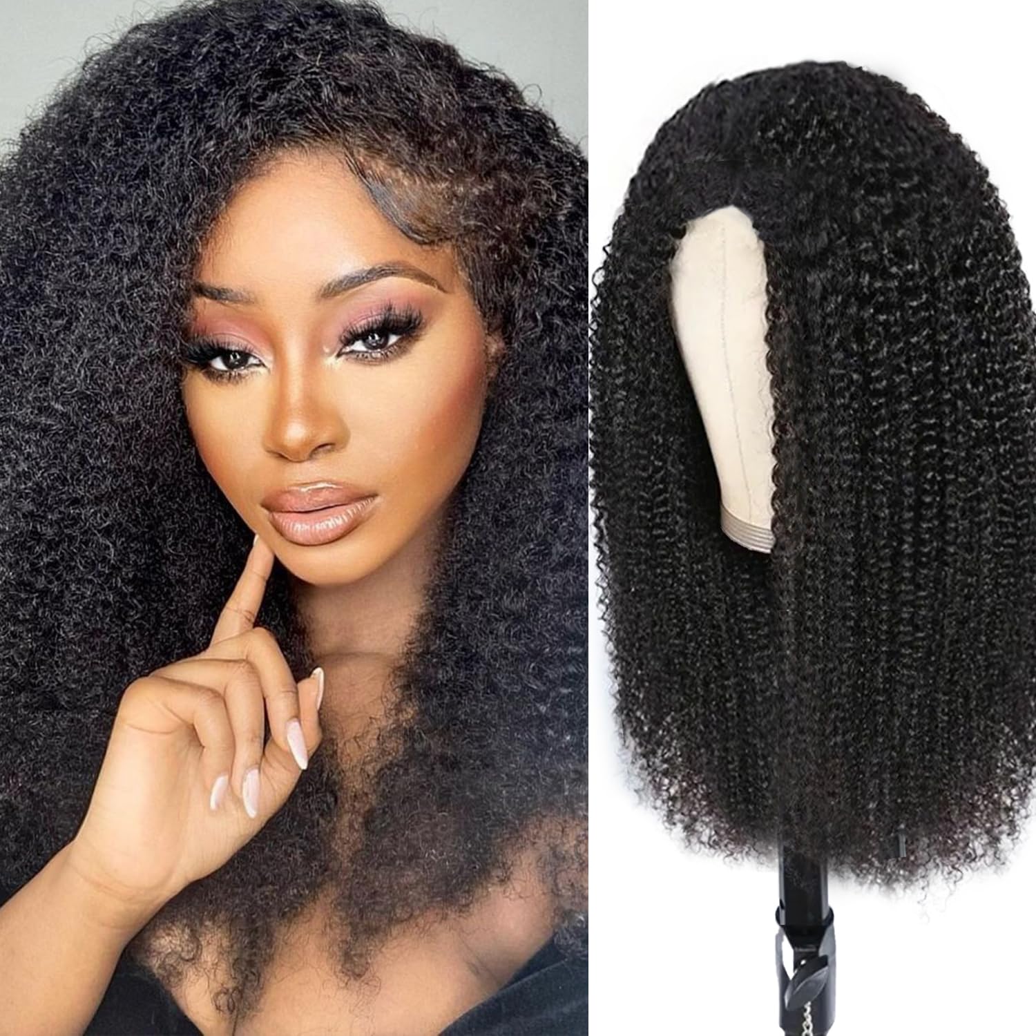 Canaryfly 24" Afro Kinky Curly Half Wig