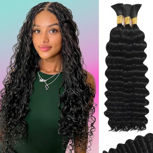 MOTFIN Human Braiding Hair 22" Deep Wave (Natural)