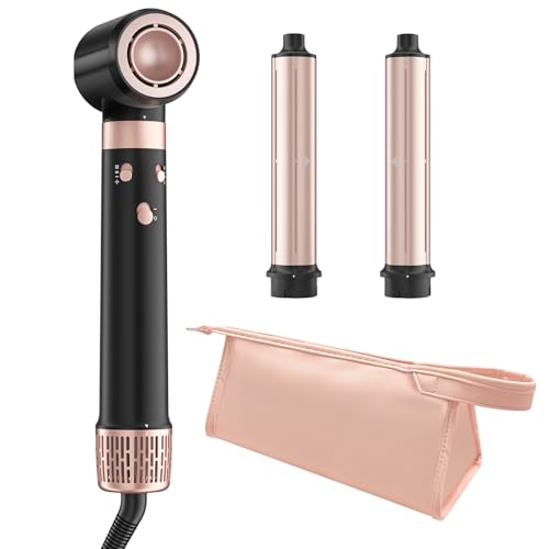 Dual Voltage 3 in 1 Hot Hair Styler  High-Speed Hair Dryer with Air Wrap for Women with Extra Long Barrel Air Styler, European Hair Tools Styling, Fast Drying and Quick Styling, Travel Case.