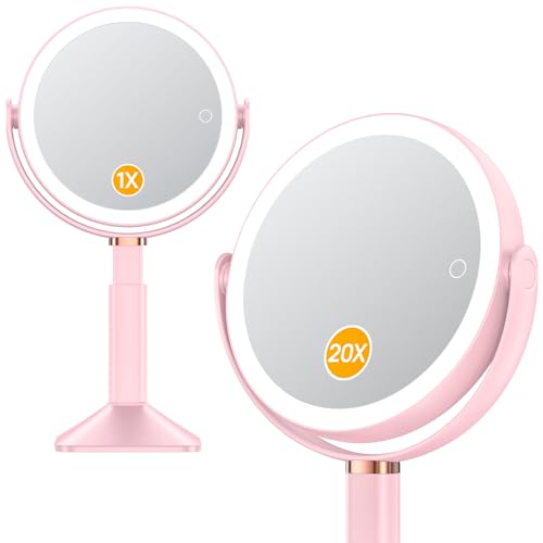 Gospire 20X Lighted Mirror (Pink)