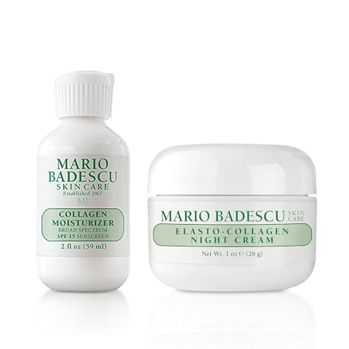 Mario Badescu Collagen Face Moisturizer for Women and Men with SPF 15 for Combination & Sensitive Skin, Daytime Moisturizer Face Cream with Collagen & Cottonseed Oil