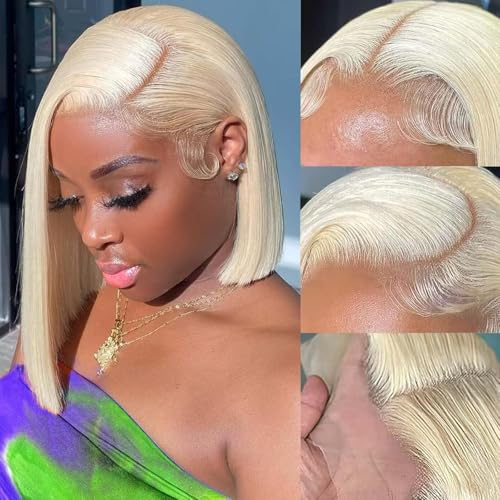 613 Lace Front Wigs Human Hair Blonde Wig 13x4 Straight Lace Frontal Wigs Human Blonde Pre Plucked With Baby Hair Lace Front Wigs 180 Density 16 Inch