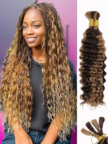 12A P4/27 Ombre Brown Blonde Human Braiding Hair