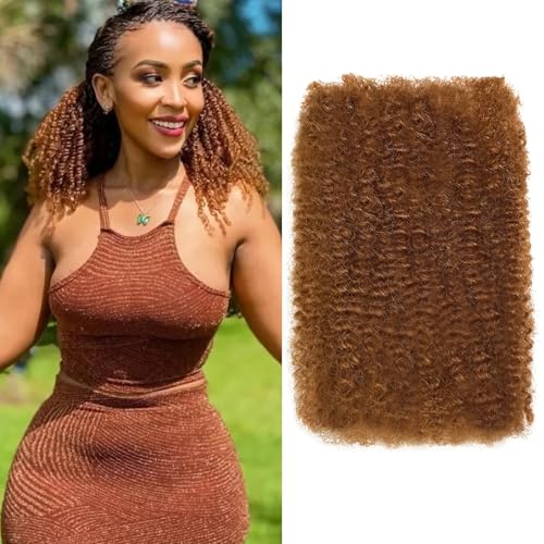 Human Braiding Hair for Twist 20 Inch Afro Kinkys Bulk Human Hair Bundles for Dreadlock Extensions Repair Locs Afro Kinky-Curly Bulk for Mini Twist 100% Real HumanHair for Braiding (30#,40g/pack)
