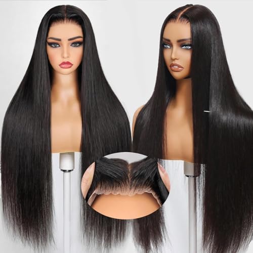 30 Inch Wear and Go Glueless Wigs Human Hair Pre Plucked Pre Cut 9x6 Straight Lace Front Wigs Human Hair Wigs for Women No Glue Hd Lace Front Closure Ready to Wear Wigs 220% Density Natural Black